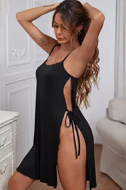 لباس شب گره‎دار مشکی زنانه برند ARLEM کد 1652605558