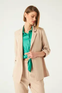 کت برش راحت بژ برند Gusto کد 1652596526