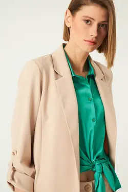 کت برش راحت بژ برند Gusto کد 1652596526