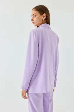 کت بلیزر تک نفره نیلی زنانه دکمه دار برند Tuba Butik کد 1652596510