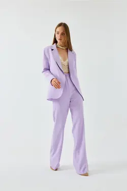 کت بلیزر تک نفره نیلی زنانه دکمه دار برند Tuba Butik کد 1652596510