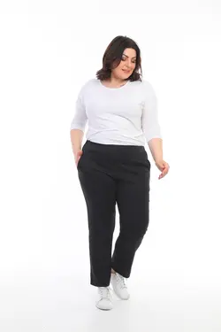 بافتنی کمر کشی سایز بزرگ دودی تیره شلوار زنانه برند EVS WOMAN کد 1652595859