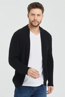 جلو یقه دیپلمات زیپدار مشکی مردانه برند Tarz Cool کد 1652587088