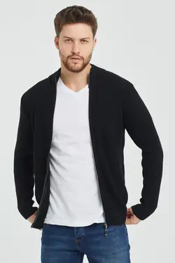 جلو یقه دیپلمات زیپدار مشکی مردانه برند Tarz Cool کد 1652587088