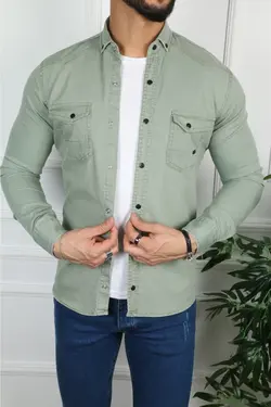 پیراهن جین سبز مردانه برند çerme کد 1652586366