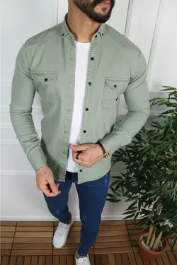 پیراهن جین سبز مردانه برند çerme کد 1652586366