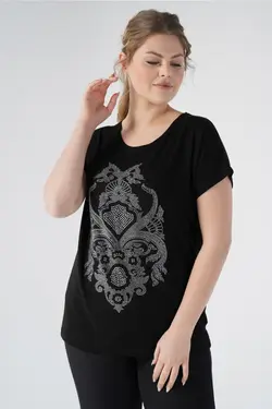 بلوز استخر یقه آستین کوتاه نگین دار سایز بزرگ معتبر برند Nelly کد 1652572866