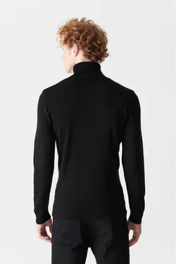 پلیور ساده یقه اسکی مشکی مردانه برند Avva کد 1652815893