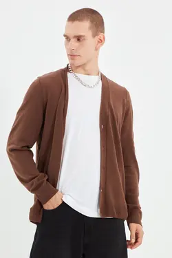 بافتنی نوشته کوله پشتی متناسب طرح‎دار مردانه قهوه‎ای برند TRENDYOL MAN کد 1652815827