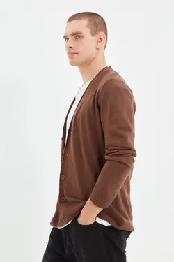 بافتنی نوشته کوله پشتی متناسب طرح‎دار مردانه قهوه‎ای برند TRENDYOL MAN کد 1652815827