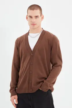 بافتنی نوشته کوله پشتی متناسب طرح‎دار مردانه قهوه‎ای برند TRENDYOL MAN کد 1652815827