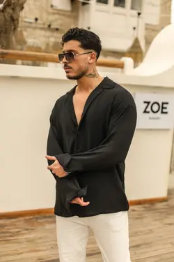 پیراهن گشاد بافتنی مشکی برند outfiit man کد 1652814927