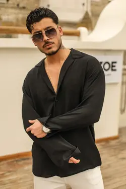 پیراهن گشاد بافتنی مشکی برند outfiit man کد 1652814927