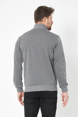 بافتنی جلو آستین بلند خاکستری آنتراسیت زیپدار مردانه برند COMEOR کد 1652815555