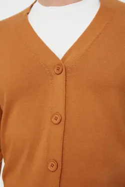 بافتنی متناسب طرح‎دار خطدار یقه هفت قهوه ای 100پنبه مردانه برند TRENDYOL MAN کد 1652815546