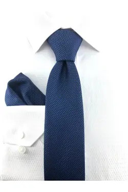 کراوات با دستمال طرح‎دار آبی تیره برند PİERRONİ کد 1652806869