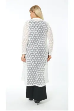 بافتنی جیب دار بلند طرح توری سایز بزرگ / زنانه برند Mezura کد 1652923708