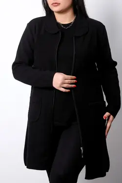 بافتنی کلفت بلند دست ساز پشمی مشکی زنانه برند Laden کد 1652924625