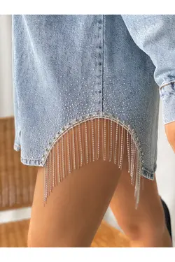 کت گشاد زنجیردار نگین دار برند efstyle کد 1652925943