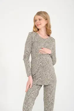 بلوز شیردهی طرح‎دار ارتشی سبز برند Perla Blanca کد 1652916323