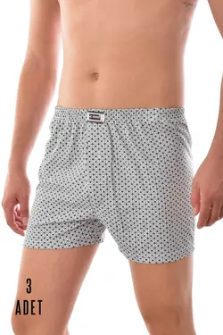 لباس زیر پنبه ای طرح‎دار 3عدد طوسی مردانه برند Seher کد 1652914175