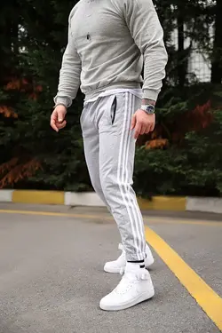 شلوار راحتی 3نواری طوسی برند THE PASSION کد 1652878805