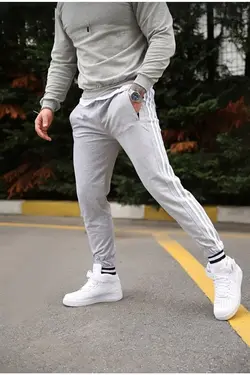 شلوار راحتی 3نواری طوسی برند THE PASSION کد 1652878805