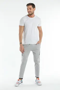 شلوار راحتی پارچه چاپی طوسی نوعی برند Man’s Line کد 1652878389