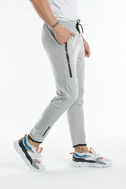 شلوار راحتی پارچه چاپی طوسی نوعی برند Man’s Line کد 1652878391