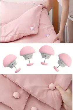 تنظیم کننده رو تختی کاوردار ملحفه کاور تثبیت لحاف 4عدد صورتی قارچ بالشت برند MİMOZA PARK کد 1652833528