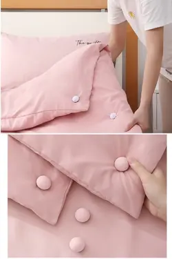 تنظیم کننده رو تختی کاوردار ملحفه کاور تثبیت لحاف 4عدد صورتی قارچ بالشت برند MİMOZA PARK کد 1652833528