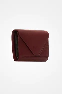 کیف پول کاغذی محفظه ای سکه 3639100% اصل زرشکی جا کارتی چرم برند Grande کد 1652832083