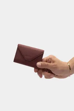 کیف پول کاغذی محفظه ای سکه 3639100% اصل زرشکی جا کارتی چرم برند Grande کد 1652832083