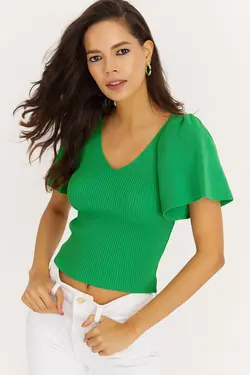 بلوز بافتنی سبز زنانه برند Cool &amp; Sexy کد 1651157838