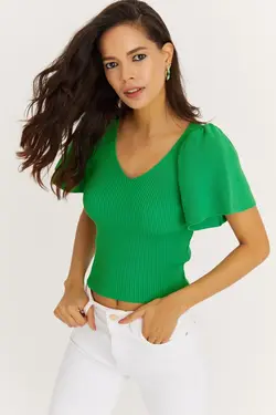 بلوز بافتنی سبز زنانه برند Cool &amp; Sexy کد 1651157838