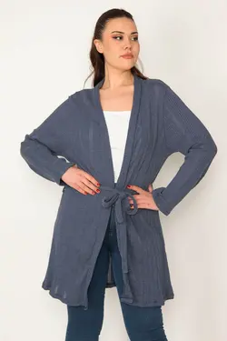 بافتنی راه‎راه کمربند دار زنانه برند Şans کد 1651101488