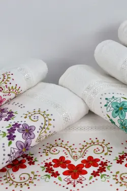 قلاب دوزی شده نگین دار 100پنبه برند Şelale کد 1653083772