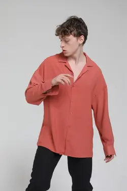 پیراهن گشاد پارچه یقه آستین بلند برند Rocqerx کد 1653079345