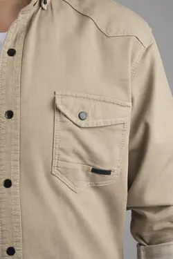 پیراهن جین اسلیم فیت بژ مردانه برند YXC Trend Maker کد 1653079359