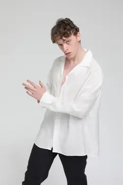 پیراهن گشاد پارچه یقه آستین بلند برند Rocqerx کد 1653079351