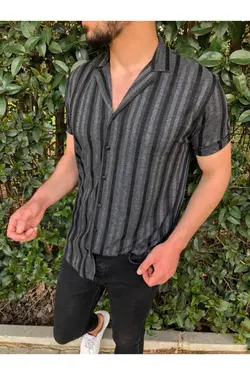 پیراهن آستین کوتاه راه‎راه دودی برند JovemStore کد 1653079392