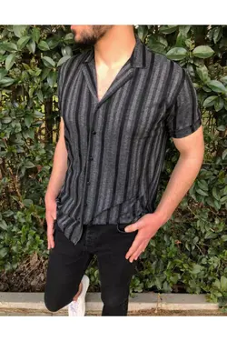 پیراهن آستین کوتاه راه‎راه دودی برند JovemStore کد 1653079392