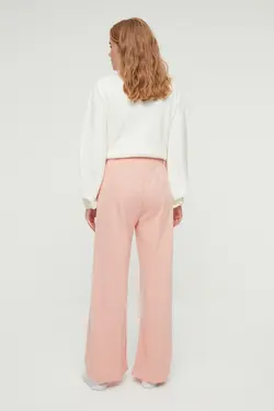 شلوار راحتی بافتنی چاپی پاچه طرح‎دار صورتی برند TRENDYOL MODEST کد 1653069571