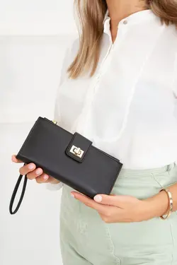 کیف پول نرم بافتنی مشکی جا کارتی زنانه برند HATASAN کد 1655784039