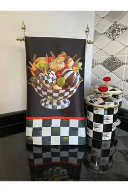 دستمال حوله دست و صورت خشک کردن آشپزخانه میکروفیبر کدو تنبل دکوری مشکی برند Lilies Atelier کد 1654424062