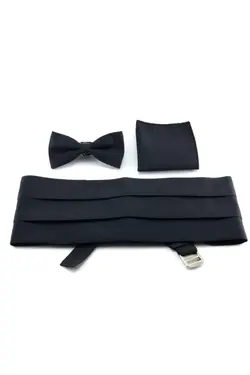 ست پاپیون دستمال کمربند پارچه ای مشکی برند PİERRONİ کد 1656721054