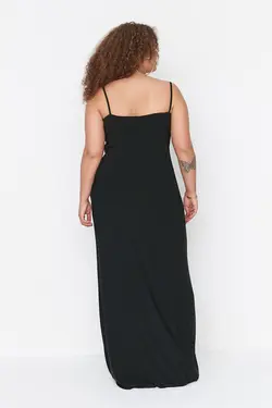 لباس مجلسی بافتنی طرح‎دار مشکی برند Trendyol Curve کد 1657080355