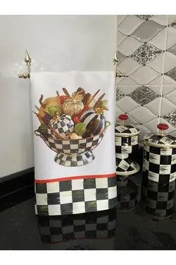 دستمال حوله دست و صورت خشک کردن آشپزخانه میکروفیبر کدو تنبل مدل دکوری برند Lilies Atelier کد 1661267781