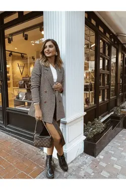 کت آستر‎دار طرح کلاغ قهوه‎ای زنانه برند BENGİ BUTİK کد 1661684713