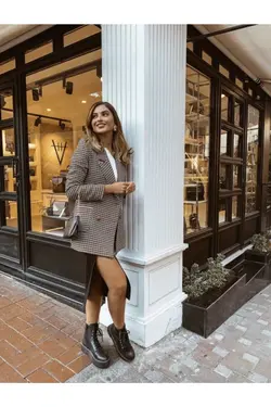 کت آستر‎دار طرح کلاغ قهوه‎ای زنانه برند BENGİ BUTİK کد 1661684713